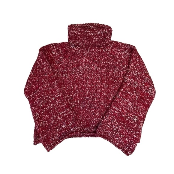 Urban Outfitters Chunky Oversized Turtleneck Sweater. Red Pink Size S #976 - Picture 2 of 7